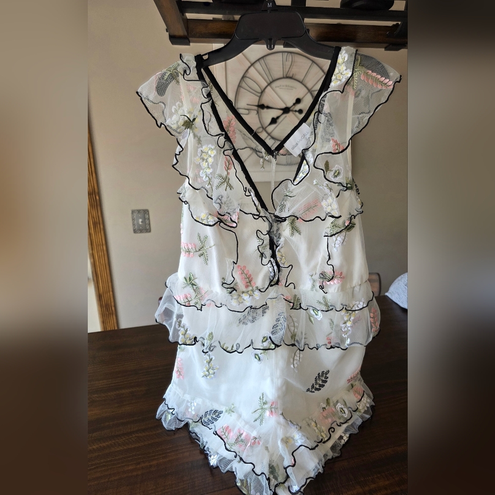 Alice McCall White Floral Ruffle Romper